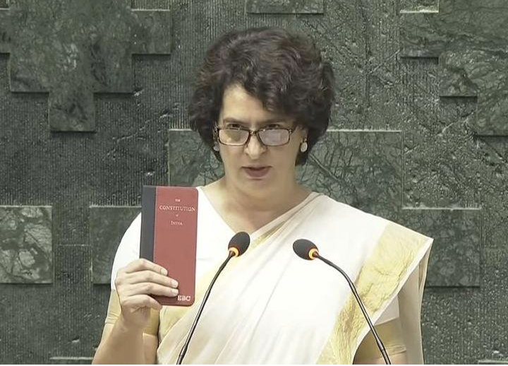 Congress leader Priyanka Gandhi Vadra takes oath as Lok Sabha MP